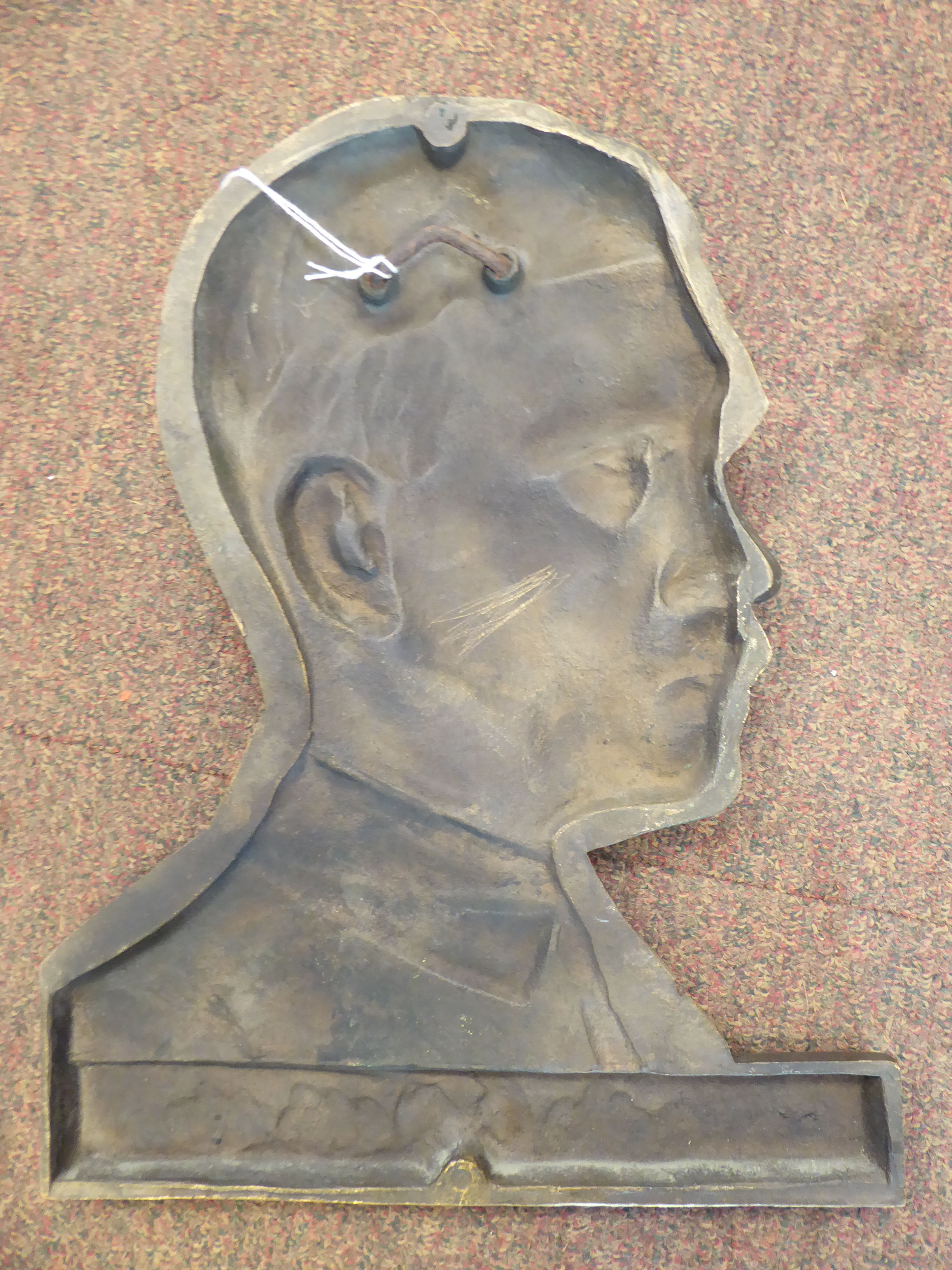 A bronze finished cast iron profile portrait plaque, - Image 2 of 2