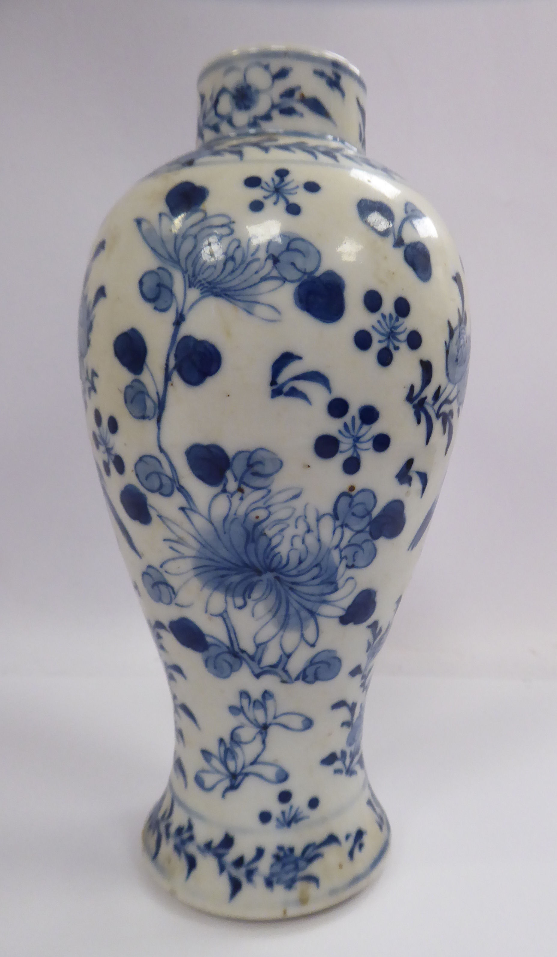 A late 19thC Chinese porcelain vase of waisted baluster form,