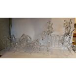A Murano clear glass table centrepiece, fashioned as a coach and four with a winged coachman,