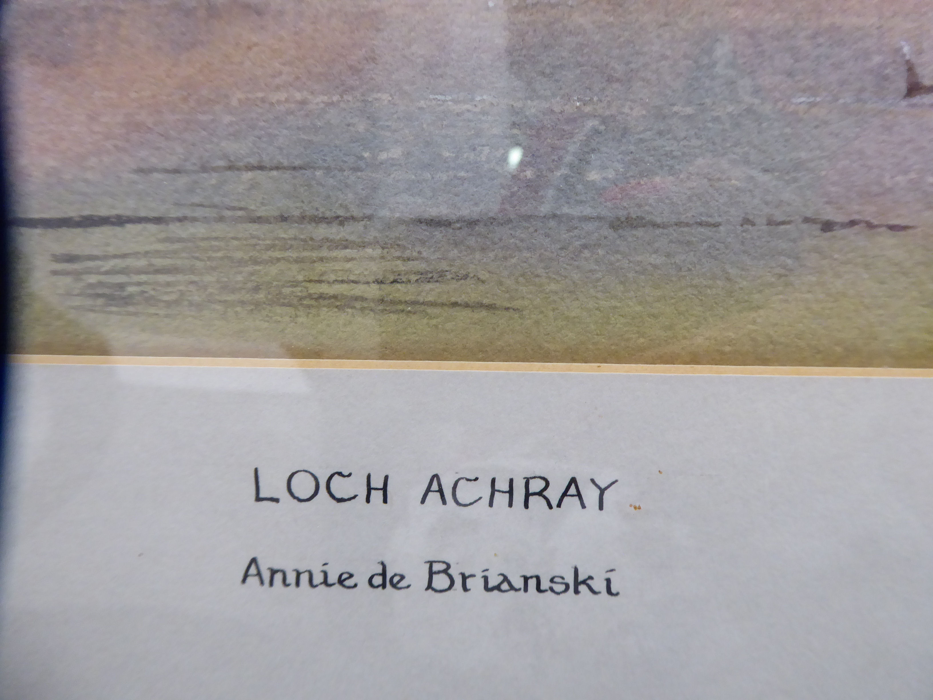 Annie de Brianski - 'Loch Achray' watercolour bears a signature 11'' x 18'' framed - Image 3 of 5
