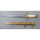 A German Naval gilt metal mounted presentation dagger,