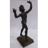 A Grand Tour period cast bronze figure, a mythological classical, standing male nude,