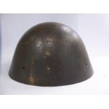 An (unlined) military green painted helmet possibly Czech,