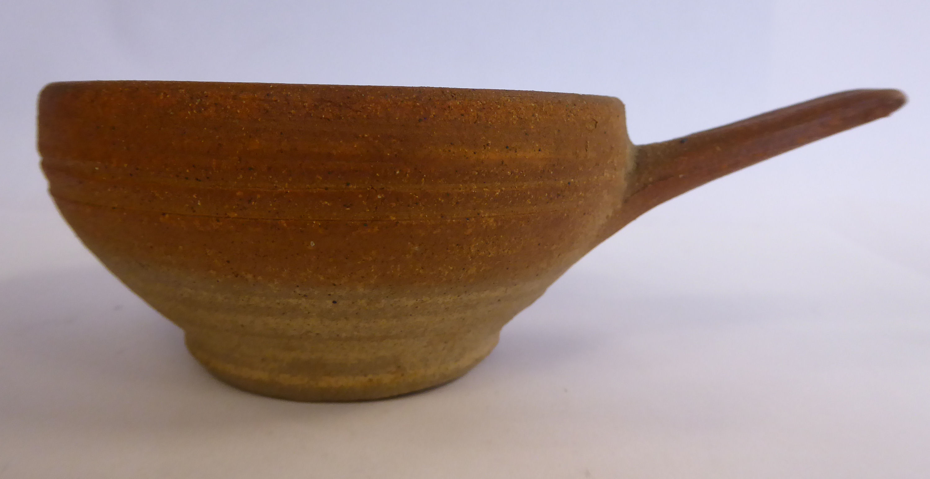 A Leach Pottery naturally coloured stoneware and celadon glazed hard porcelain egg baker or ramekin - Image 2 of 8