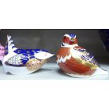 Two Royal Crown Derby china paperweights, small birds 2.