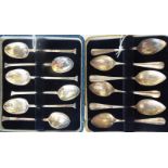 A set of six silver seal terminal coffee spoons cased;