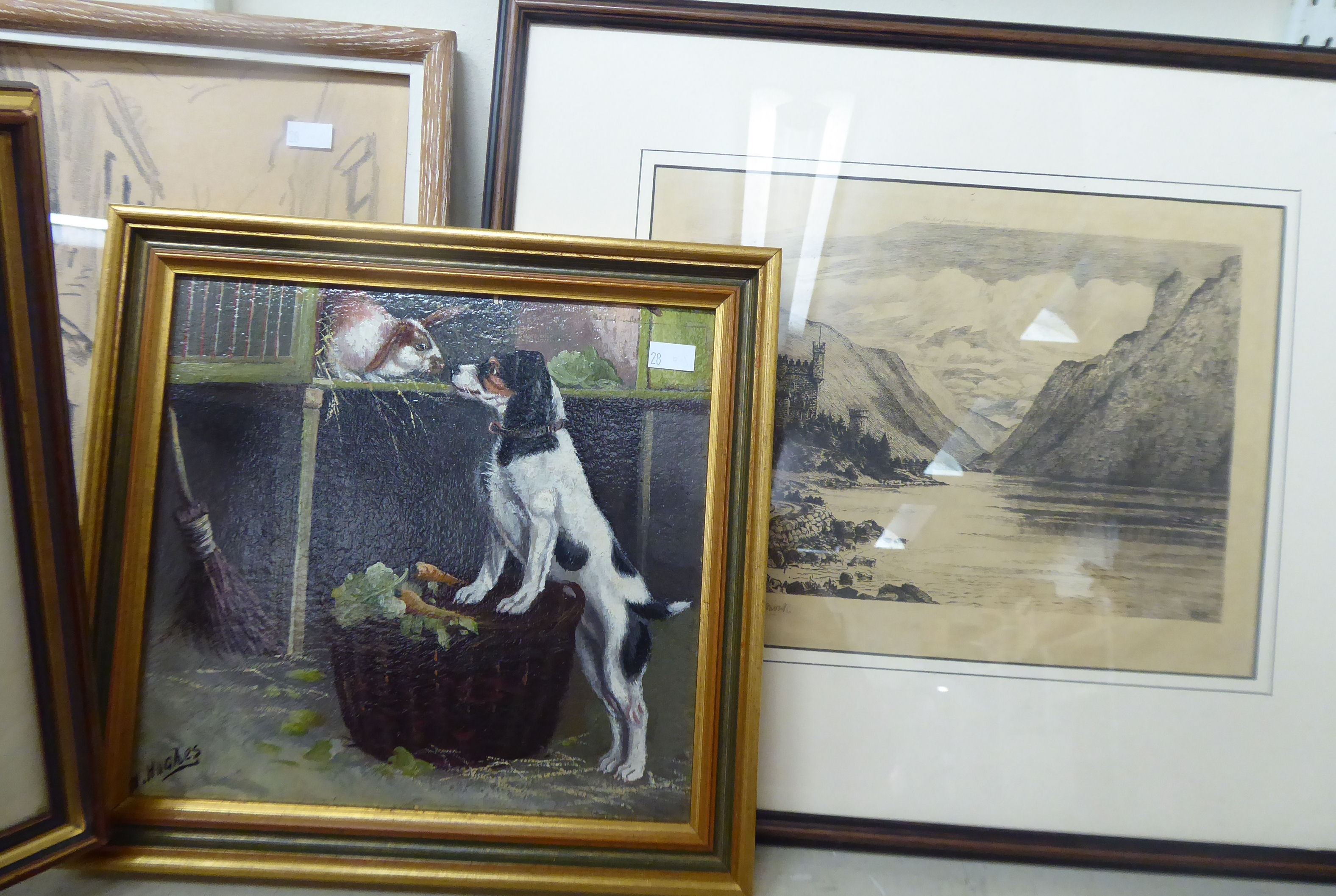 Pictures: to include an early 20thC coastal view with fishermen landing their catch watercolour - Image 3 of 3