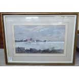 Gordon Davey - an Essex river scene watercolour bears a signature & dated 1982 verso 12'' x 21''