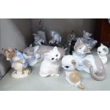 Lladro, Nao, Beswick and Royal Doulton china animals: to include a Royal Doulton cat 2.