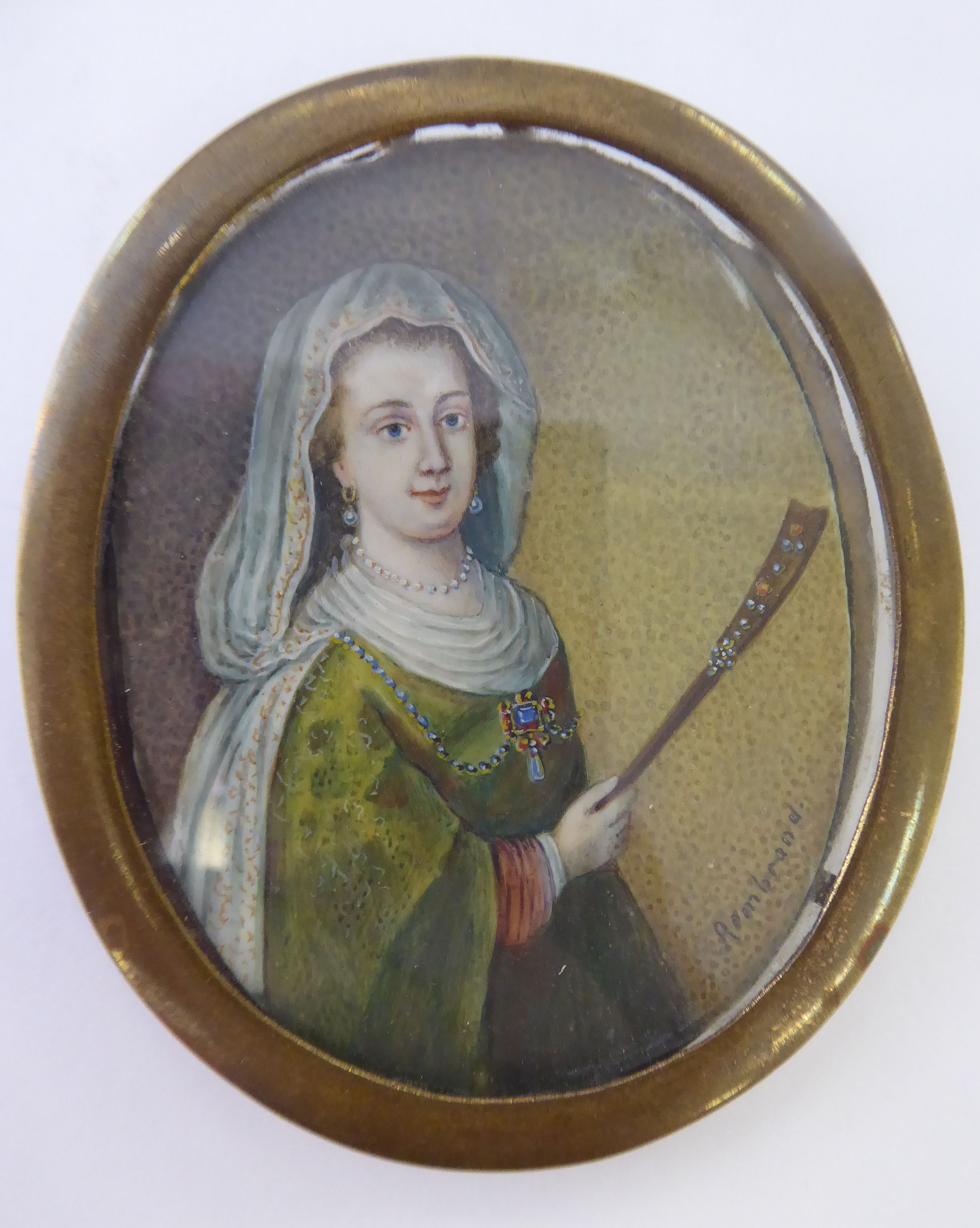 An oval half-length portrait miniature, - Image 6 of 6