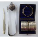 Silver objects: to include an Artillery Regiment spherical swagger stick terminal 11