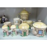 Cottage ware ceramics: to include a three piece tea set OS2