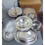 Silver plated tableware: to include tazza 11''dia LAF