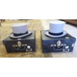 A Windmill Textiles grey felt top hat size 6 7/8;