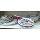 Late Victorian Gaudy Welsh and other ceramic tableware: to include plates various patterns