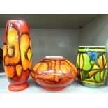 Three pieces of Poole pottery,