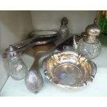 Silver and silver coloured metal items: to include a bowl with a flared rim stamped 800 6''dia