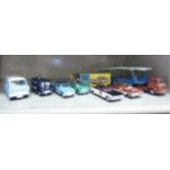 Dinky and Corgi diecast model vehicles: to include a car transporter and an Austin A40 OS1