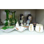 Decorative ceramics and glassware: to include a Limoges gilded porcelain cream jug and sugar basin;