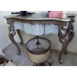A modern sprayed silver coloured wooden console table,