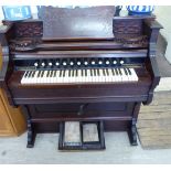 A late Victorian Crane & Sons mahogany cased harmonium 46''w RSF