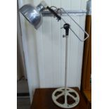 A 'vintage' design Medical Supply Association cream painted cast iron Bio-Ray spotlight 38''h