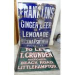 An early 20thC blue and white enamelled steel advertising sign,