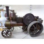 A scratch built model live steam traction engine with 5''dia rear wheels and a wheelbase of 8.