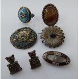 White metal items of personal ornament: to include a filigree brooch 11