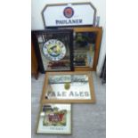 Pub related advertising ephemera: to include two brewery promotion chalk boards; and assorted,