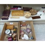 19thC and later small collectables: to include treen postage stamp boxes; trinket boxes;