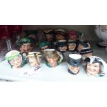 Fifteen Royal Doulton china miniature character jugs: to include 'Drake' 3''h OS3