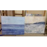 Ten works by Margaret Harmsworth: to include seascapes oil on canvas bearing signatures largest