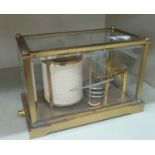 An early/mid 20thC French made brass and glazed cased barograph, model no.35.5356 5''h 7.