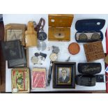 A mixed lot: to include an early 20thC miniature head and shoulders portrait of a man CS