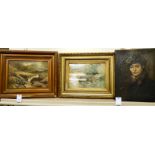 Pictures: to include a study of a moored rowing boat watercolour bears an indistinct signature &