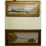 Fred W Gard - two highland coastline scenes watercolours bearing signatures 10.