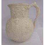 A WB Albion, Cobridge ivory glazed stoneware jug,