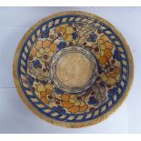 A Crown Ducal Charlotte Rhead pottery rib moulded, shallow footed bowl,