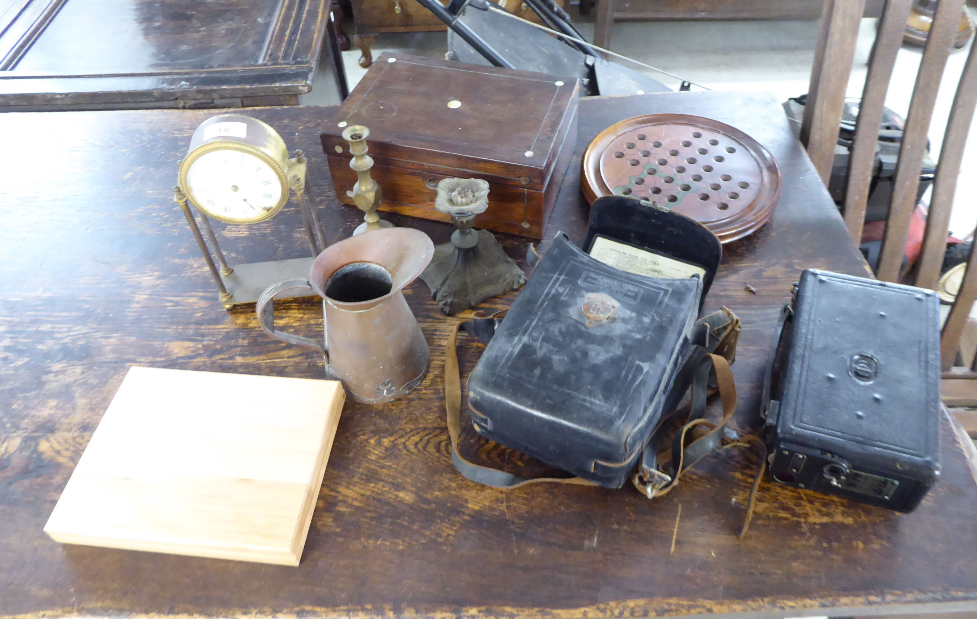 A mixed lot: to include an early/mid 20thC Cine Kodak model B camera cased BSR