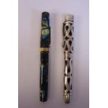 A 'vintage' Wahl Everslamp blue/green pearl cased fountain pen;
