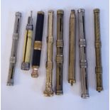 Eight various 'vintage' combination dip pens and propelling pencils,