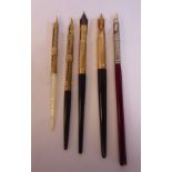 Five 'vintage' dip pens, viz.