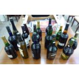 Sixteen bottles of sherry/wine: to include Harveys Club Classic and Banrock Station Chardonnay