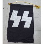 A German SS fabric podium banner 34'' x 22'' (Please Note: this lot is offered subject to the