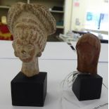 Two 'ancient' Roman/Greek artefacts, viz. a pottery head of a young woman 2.