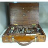 An Edwardian artist's mahogany paintbox,