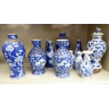 19thC and later Chinese and other ceramics, decorated in blue and white largest 7.