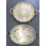Two early 20thC silver plated, twin handled,