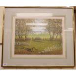 Simon Westroe - 'Morning Meadows' Limited Edition coloured print 176/750 bears a pencil signature